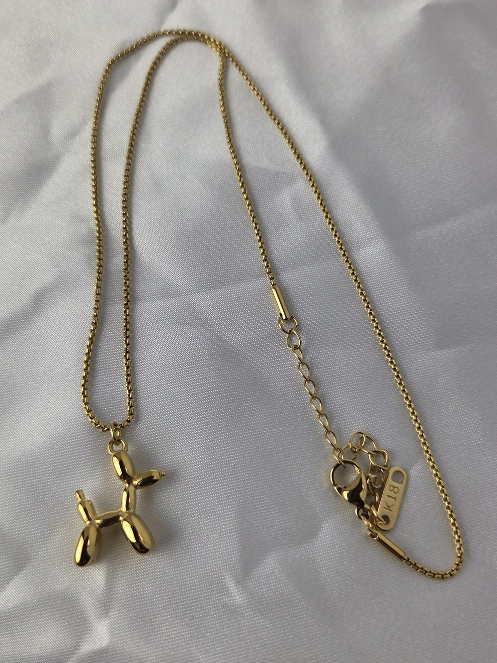 Gold Plated (18K) Balloon Dog Pendant Necklace